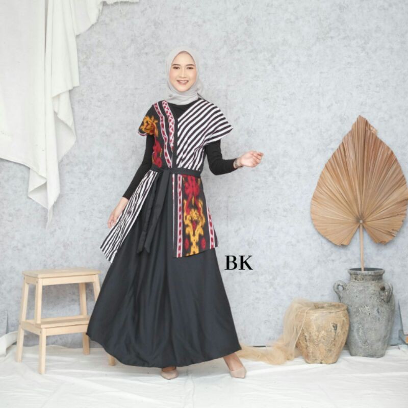DRESS ANDIN / DRESS BATIK KOMBINASI MODERN MOTIF SONGKET