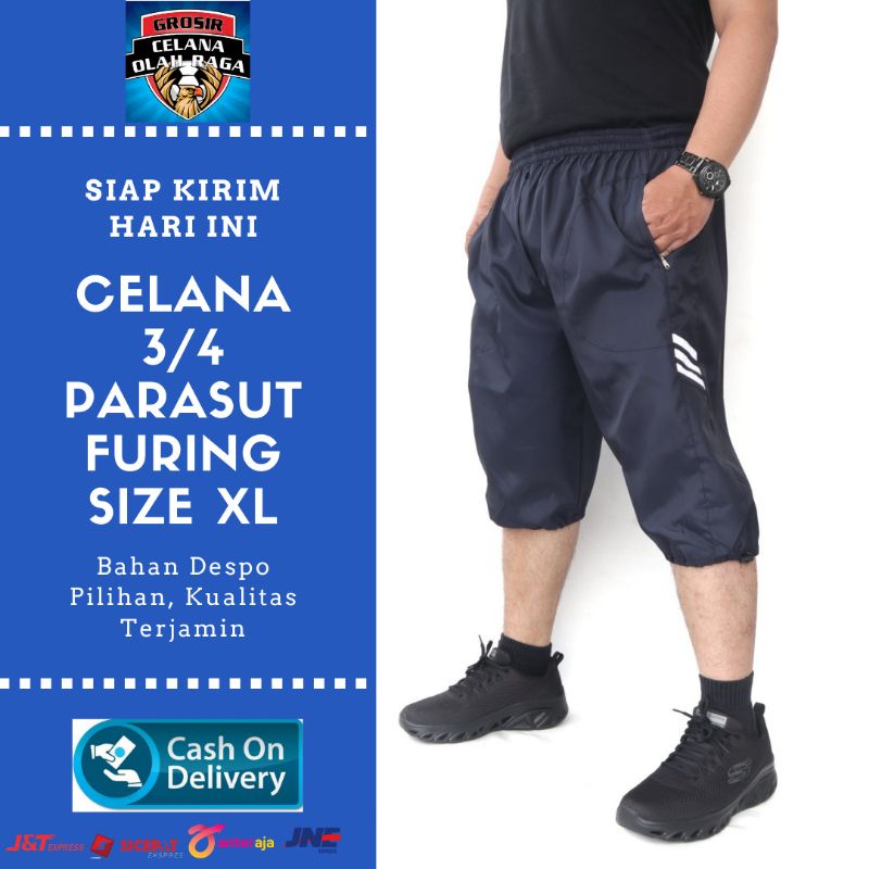 Celana Training Pendek Sontok 3 4 Gowes Pria Bahan Parasut Celana Training Pendek Sontok 3 4 Gowes Pria Bahan Parasut