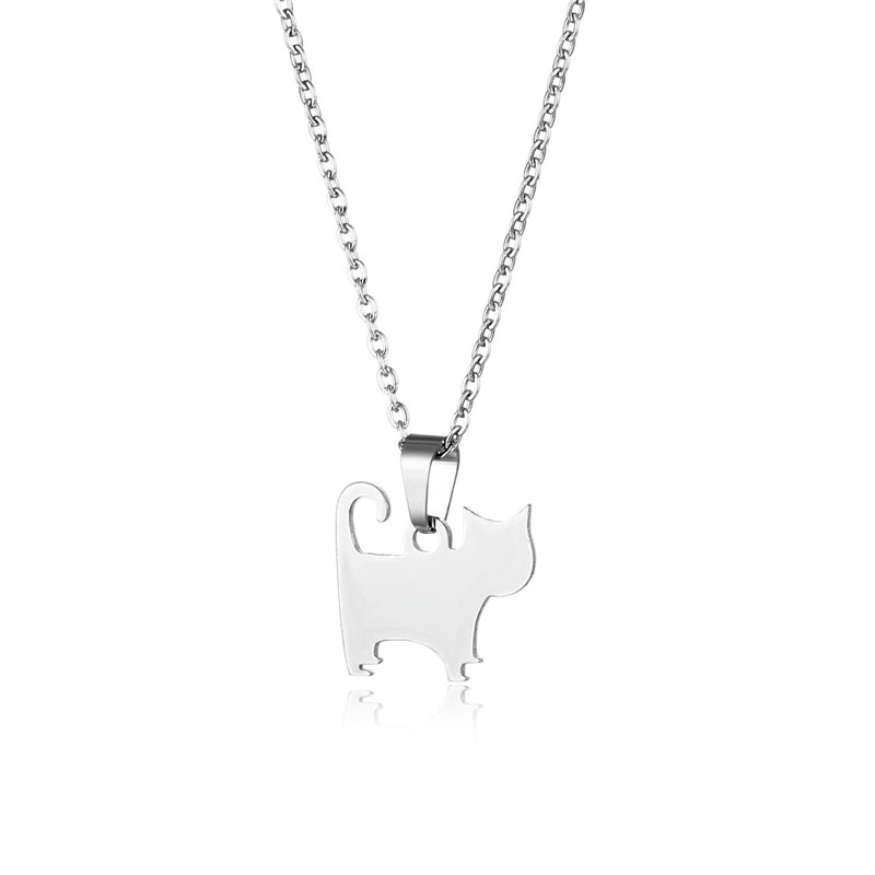 Hewan baru kalung lucu Kitty kalung 304 stainless steel anak kartun anak kucing klavikula rantai wan