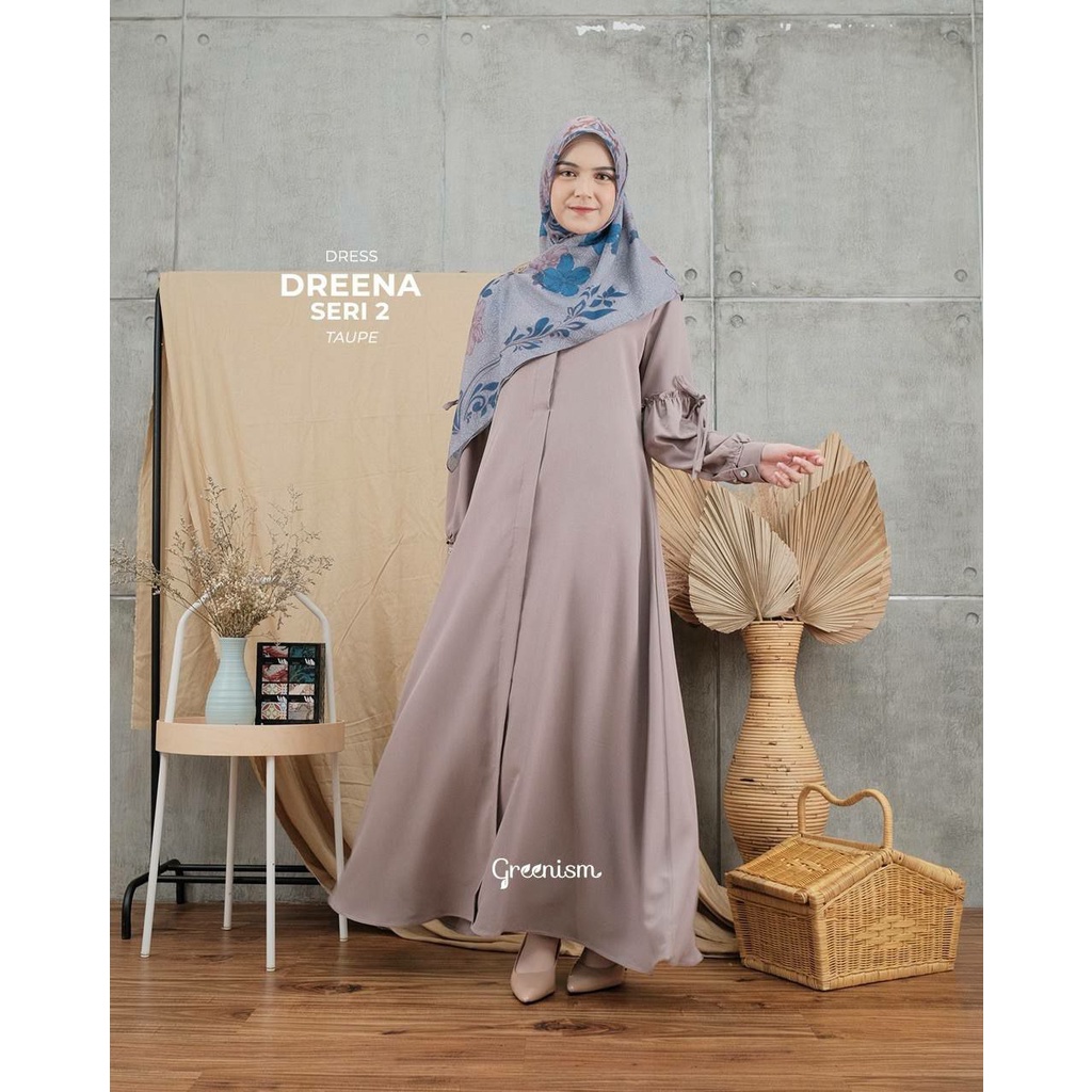 GAMIS CANTIK LENGAN BALON PITA | DREENA 2 DRESS BY GREENISM