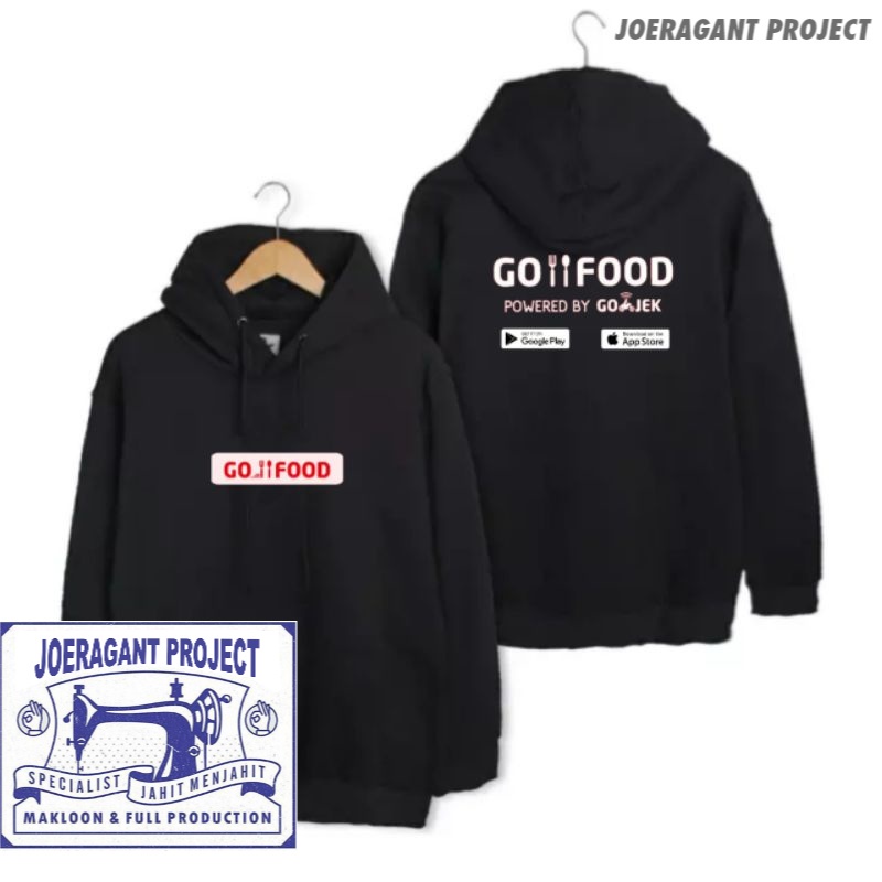 Hoodie jaket sweater GOFOOD - ojol - gojek COSTUM JP