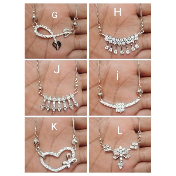 DL36. Kalung xuping wanita lapis emas putih silver dgn mata zircon ukuran 45 cm koye