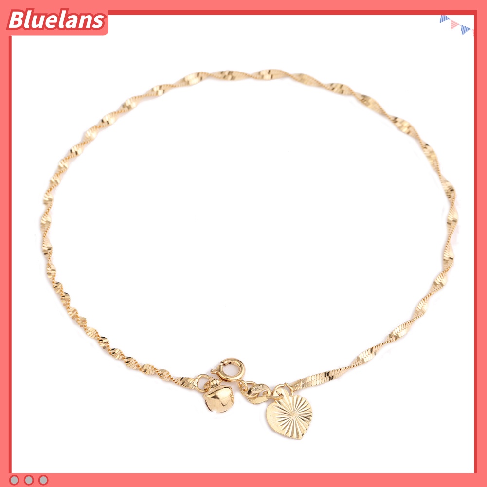 Bluelans Metal Heart Charm Anklet Women Summer Beach Sandal Barefoot Ankle Bracelet