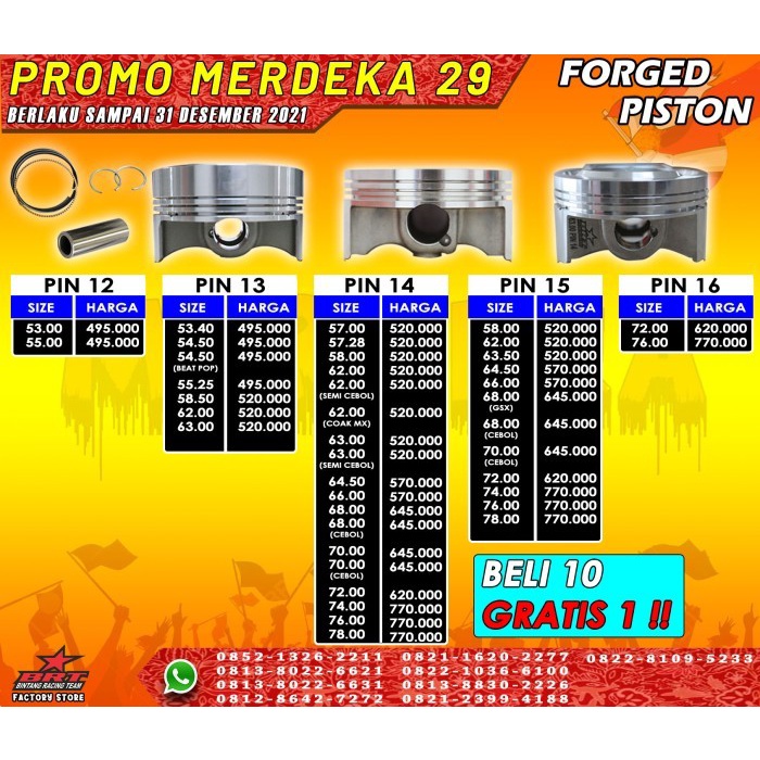 FORGED PISTON PIN 14 BRT               .