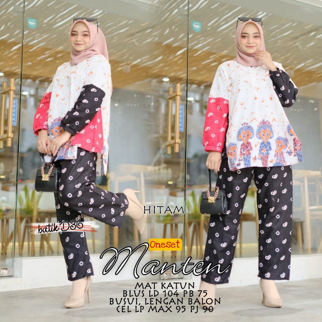 One Set Manten Batik Setelan Jamu Karakter Set CP Kartun Jumputan Solo One Set Daily Set Muslim Casual Kerja Kantor