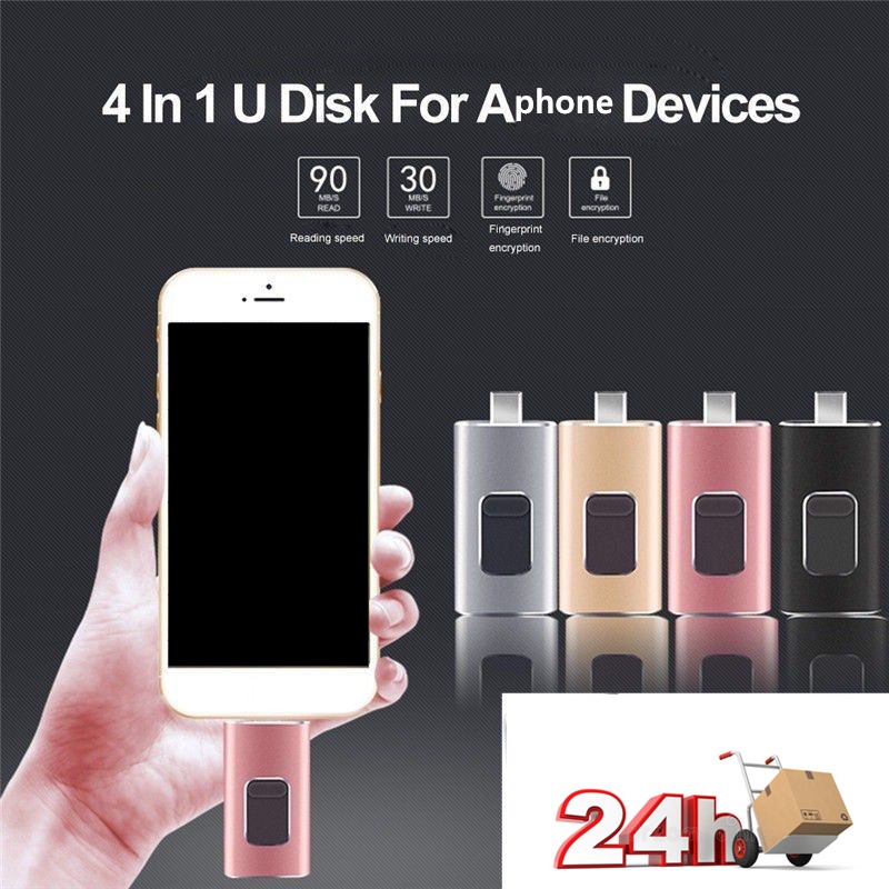 4 in 1 OTG USB Flash Drive 512GB Tipe C Untuk Semua Jenis Ponsel / Tablet PC