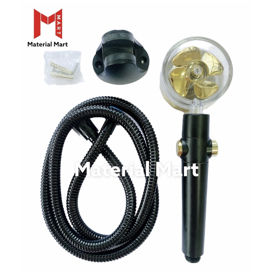 Kepala Hand Shower Bulat Hitam | Hand Shower Mandi Dove | Material Mart