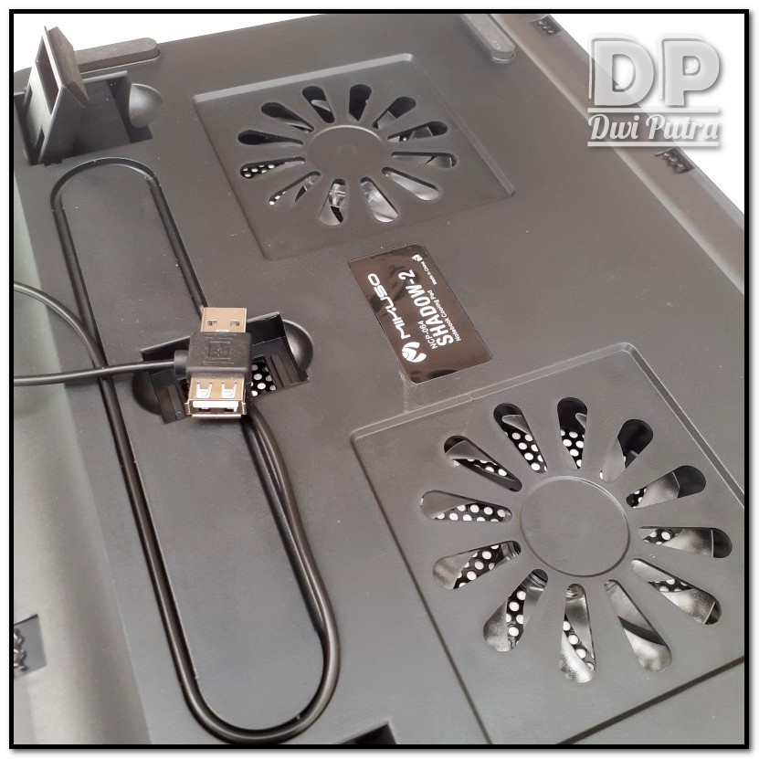 COOLING PAD MIKUSO NCP-064 SHIRON // BLUE LED SILENT DOUBLE FAN // NCP 064 NCP064 // COOLER PAD PENDINGIN LAPTOP NOTEBOOK
