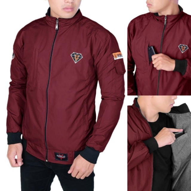 ARS JAKET PRIA CASUAL SIMPLE ORIGINAL REBEL ID / JAKET MOTOR PRIA / JAKET BOMBER / JAKET SGM-Diamond > Marun