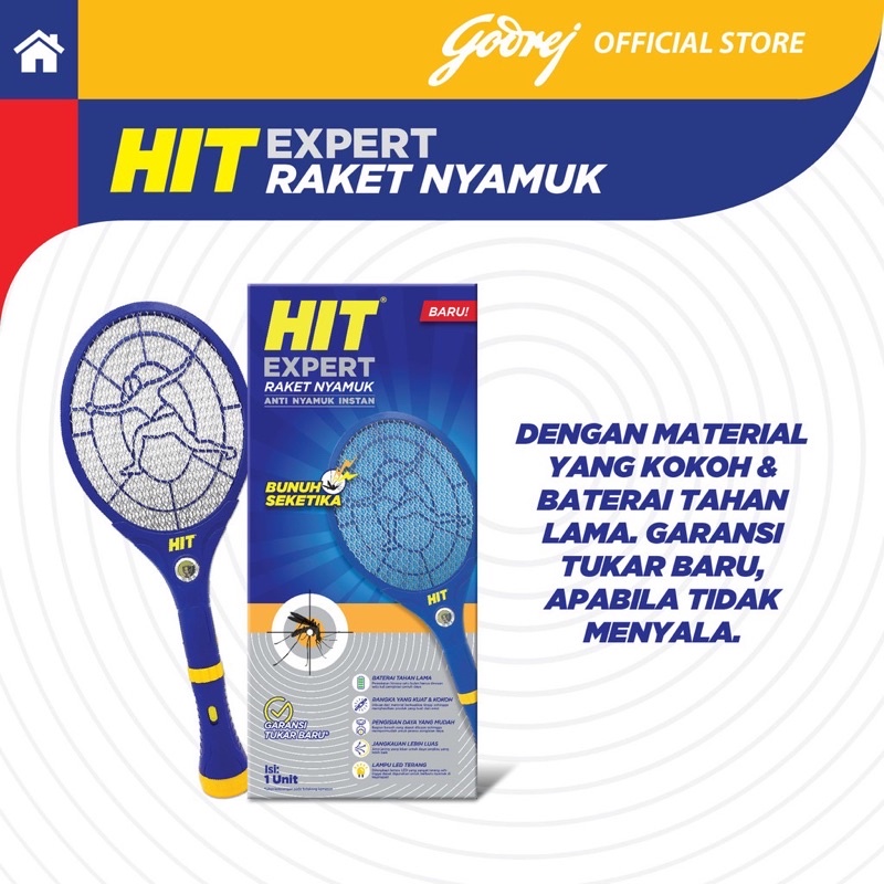 Hit Expert Raket Nyamuk Kokoh Kuat Tahan Lama Pembunuh Nyamuk GARANSI TUKAR BARU
