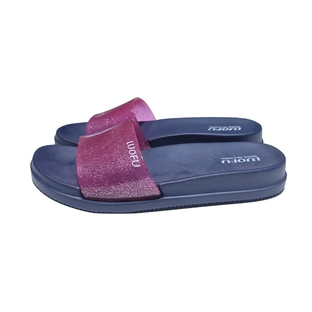 LUOFU ORIGINAL jelly sandal karet empuk murah wanita selop murah sendal cewek import E7159T01BW