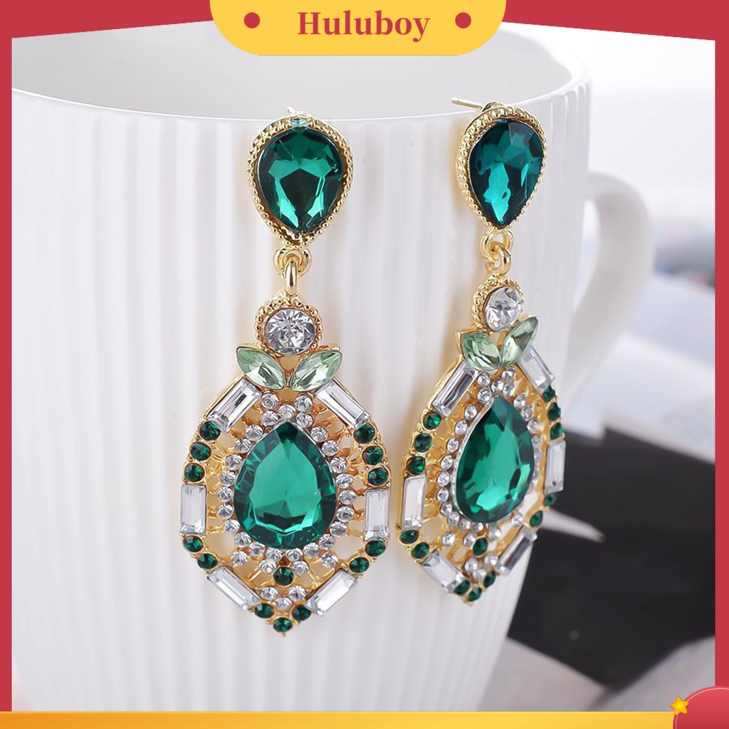 Hu Hu Hu Hu Hu Alat Bantu Pasang Kacamata♡ Anting Bentuk Tetesan Air Bahan Zinc Alloy Aksen Berlian Imitasi Untuk Wanita