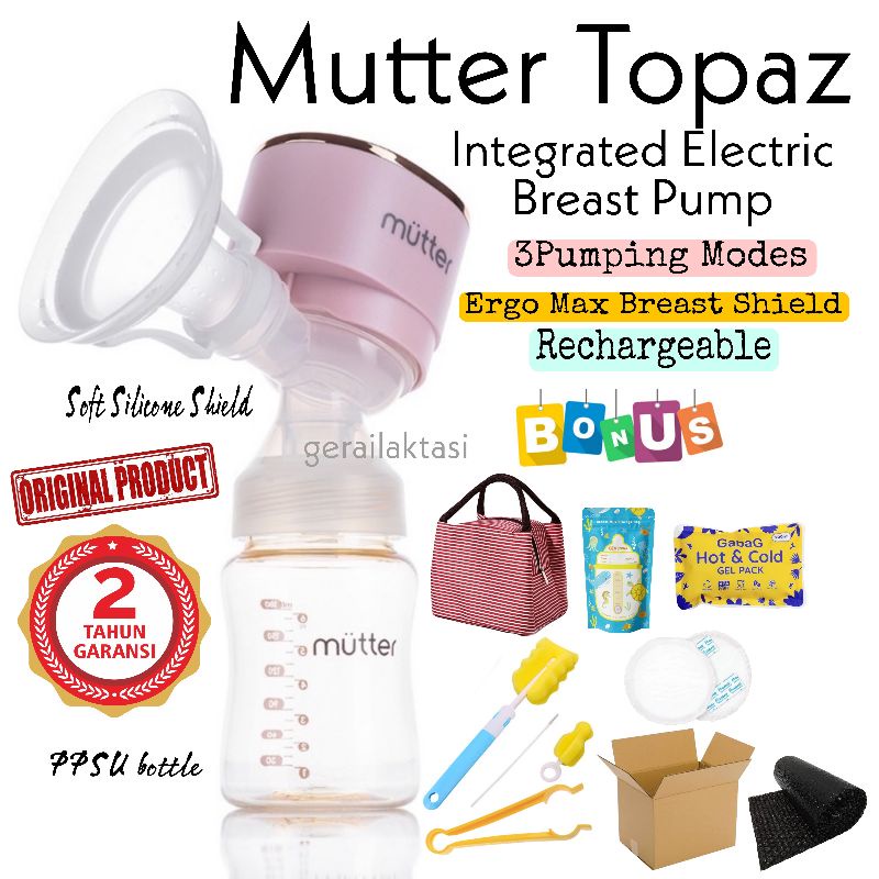 MUTTER TOPAZ Pompa ASI Elektrik Integrated Breast Pump Tanpa Selang