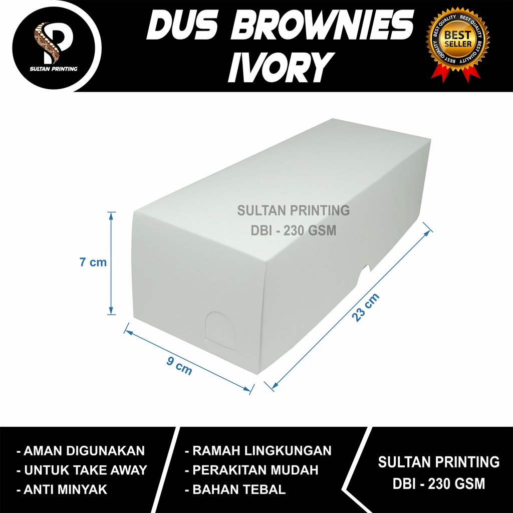 DUS BROWNIES / BOX BROWNIES / KOTAK BROWNIES (IVORY)