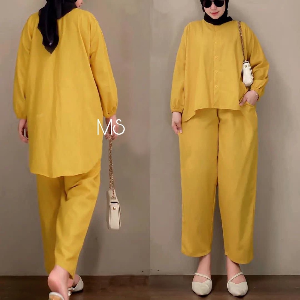 SETELAN SAYRA ONE SET JUMBO XL BLOUSE PENGUIN SET BAJU MUSLIM WANITA 8 WARNA-3
