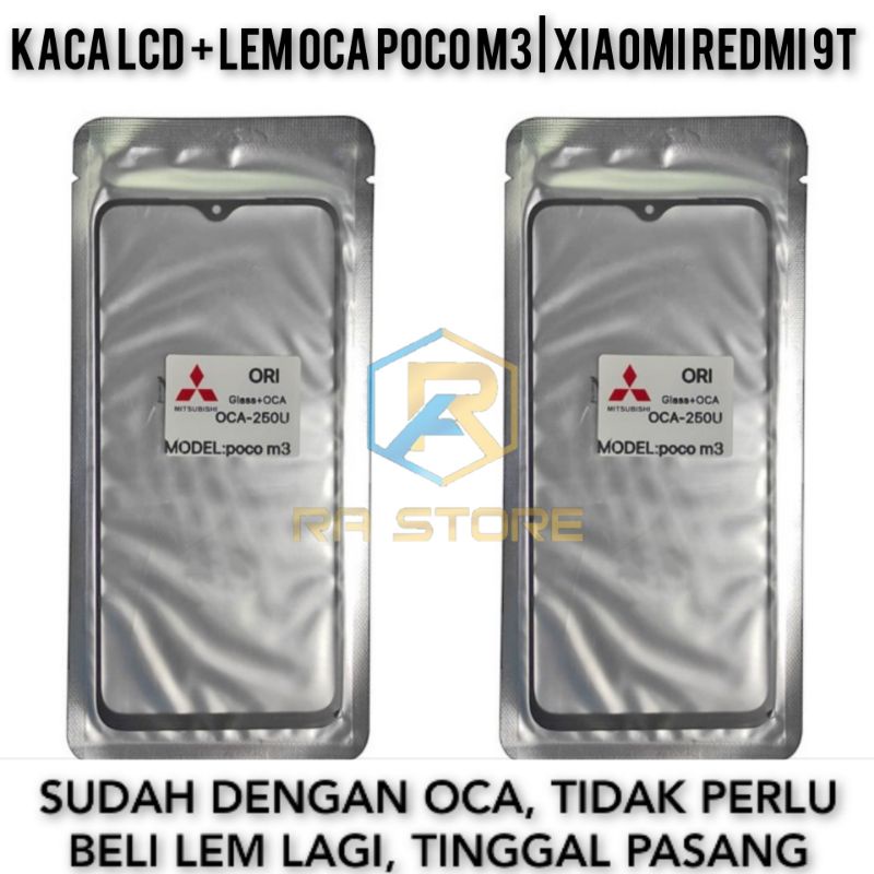 Kaca Lcd + Lem Loca Xiaomi Redmi 9T | POCOPHONE POCO M3 Kaca Depan Kaca Touchscreen Glass Lcd Ts TC 