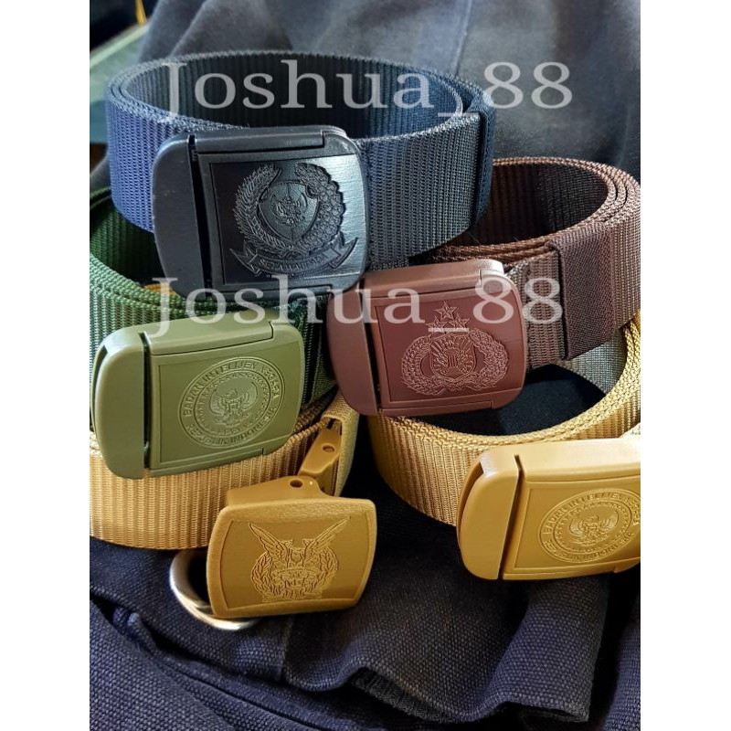 Gasper/ Sabuk Ikat Pinggang Tactical Kanvas  Custom logo Polisi-BIN-TNI AU-Paspamres-TNI Anti Detect