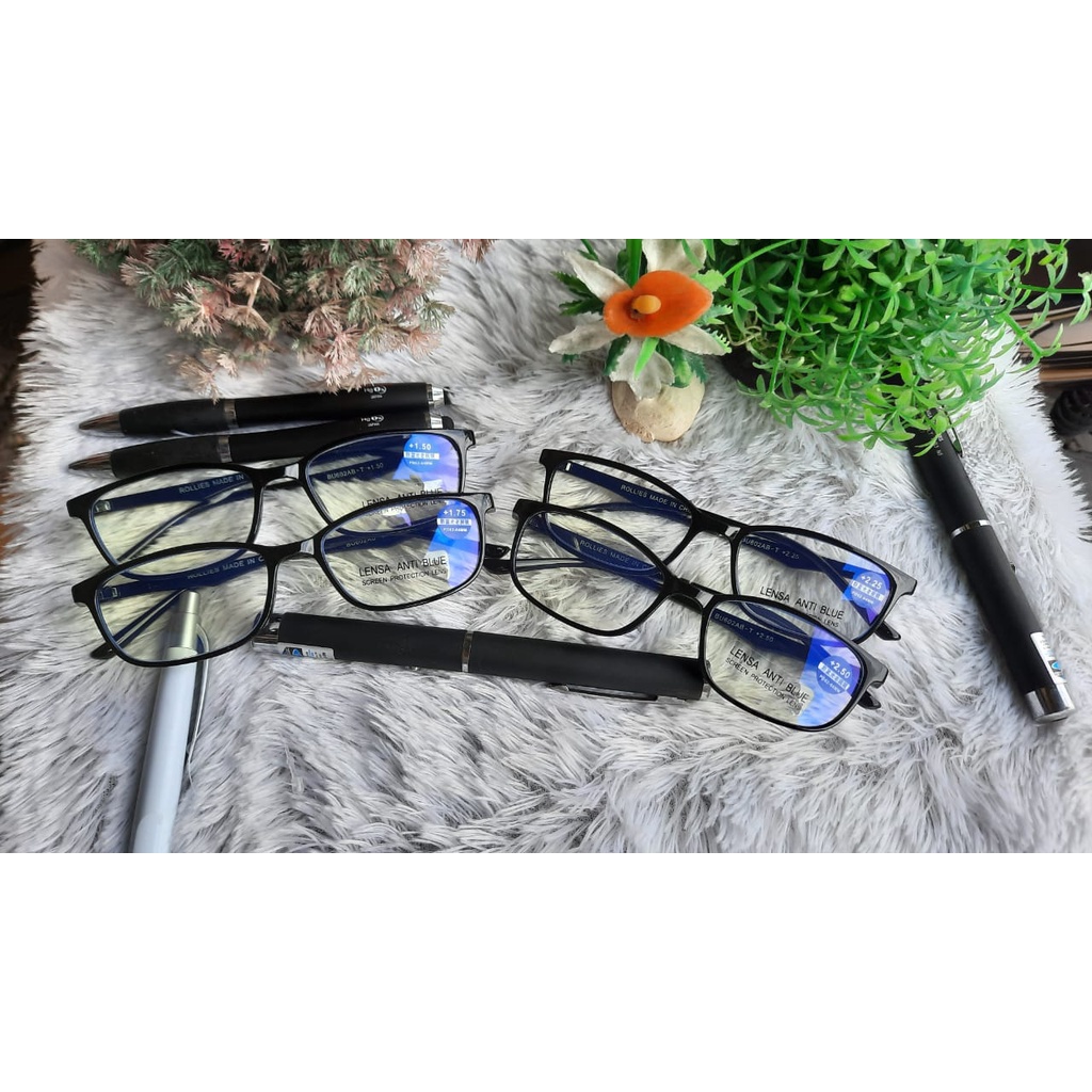 Kacamata Baca Plus Lensa Blueray Anti Radiasi Type BU602.II/Kacamata Baca Frame Lentur Termurah/KACAMATA BACA PRIA/KACAMATA WANITA/KACAMATA RABUN DEKAT/KACAMATA RABUN JAUH