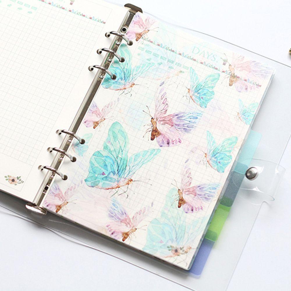 【 ELEGANT 】 Binder Index Sekat 6pcs/set Alat Tulis 6-Ring Binder Notepads Diary A5 A6 Separator Page