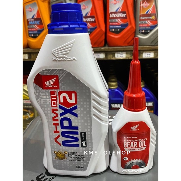 Paket Oli AHM MPX2 MPX 2 800 ml &amp; Oli Gardan Scooter Gear AHM Oil 120 ml Beat Scoopy Spacy Vario 125 150