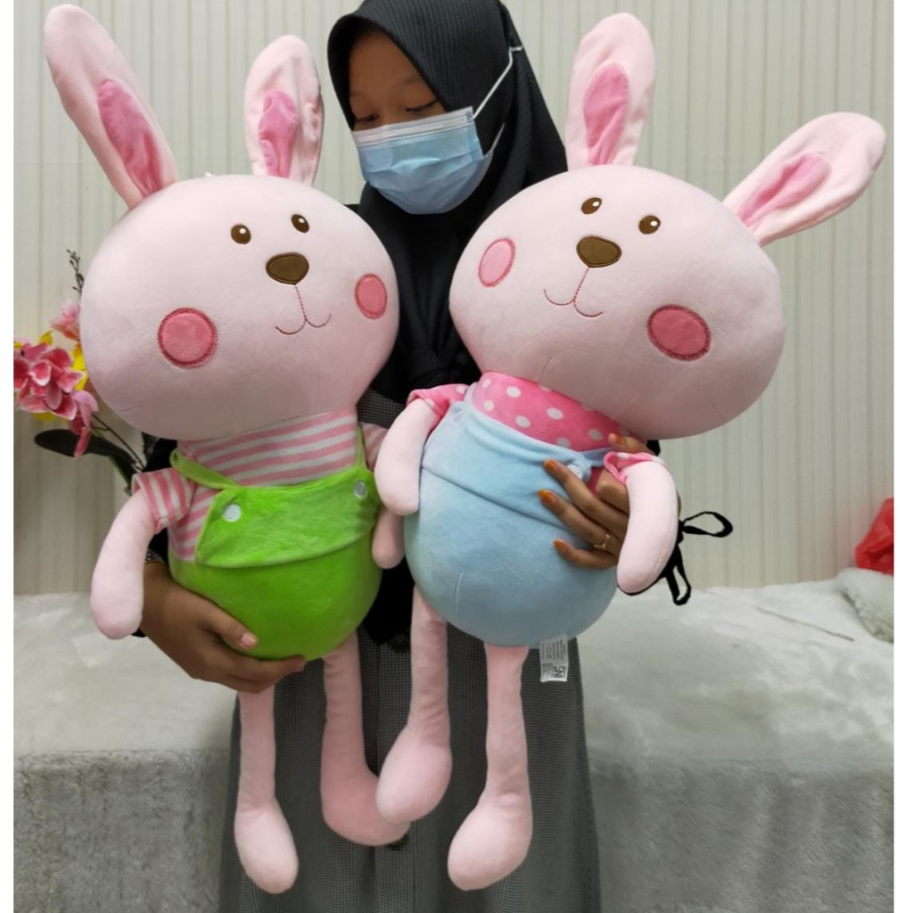 Boneka Kelinci Overall 65cm/18&quot;/Boneka Rabbit pink/Animal Boneka