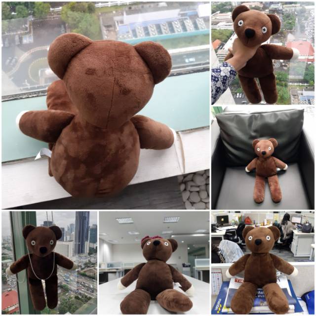 Mainan anak bayi boneka karakter film komedi mr bean si bear coklat brownie beruang mr bean lucu SNI