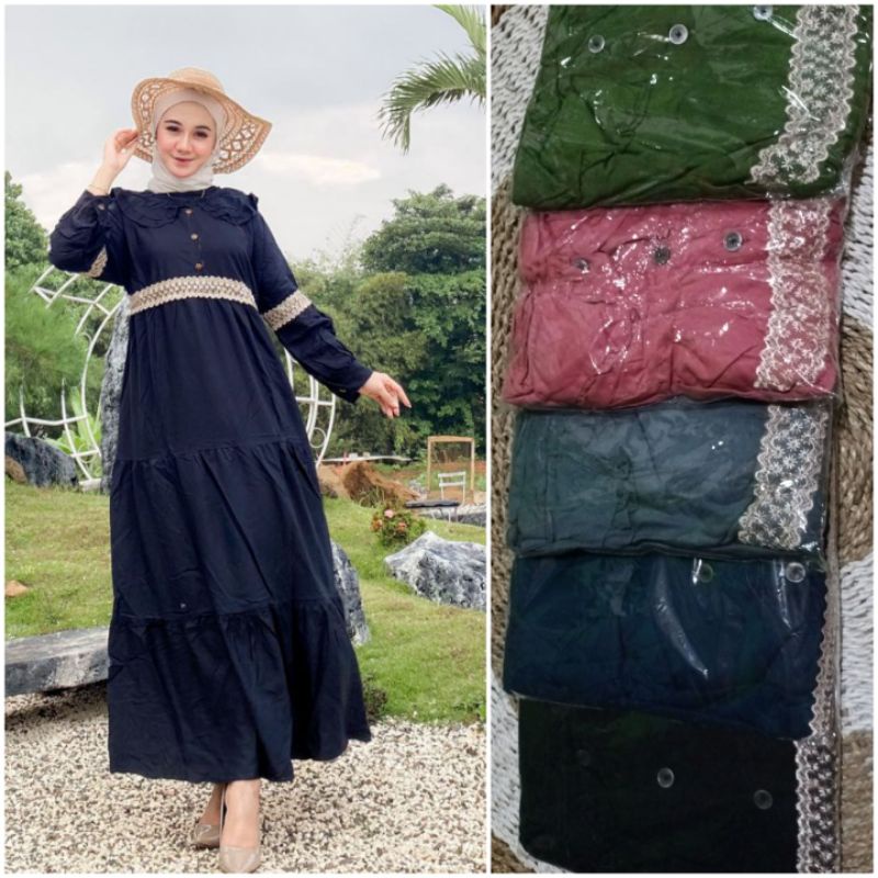 Gamis brukat renda maxy danik