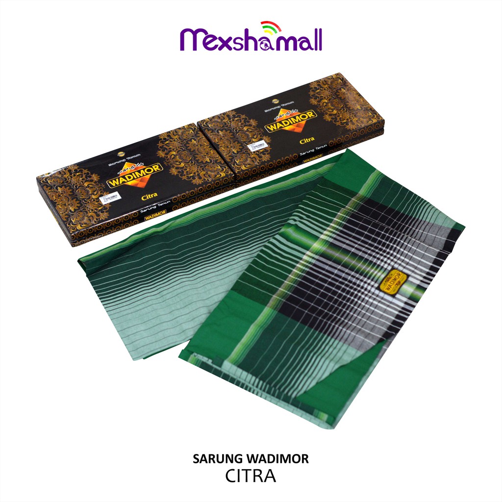 sarung wadimor asli polos hitam - putih - motif original sarung tenun indonesia