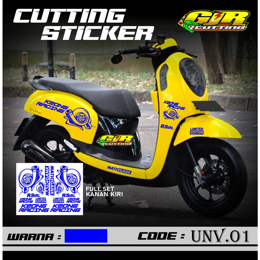 (COD) Cutting Sticker Scoopy Keong Racing - Striping Aksesoris Motor Stiker Timbul Lis Variasi Scoop