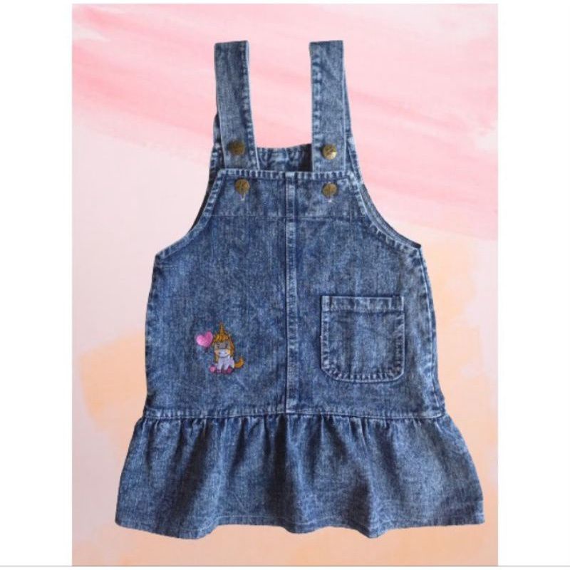 ROK OVERALL ANAK BAHAN JEANS USIA 1-6 TH