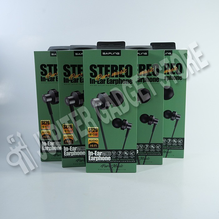 Headset Sapling SE26 Stereo Earphone Metal Extra Bass Sapling SE-26