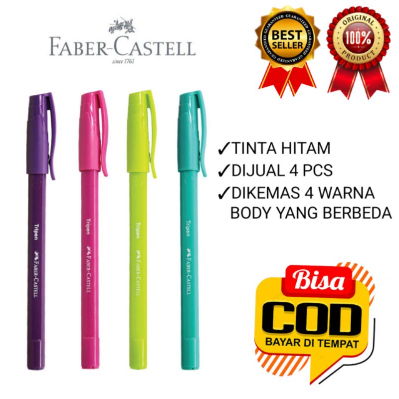 

[4 PCS ] PULPEN TRIPEN FABER CASTELL 0.5MM UJUNG LANCIP