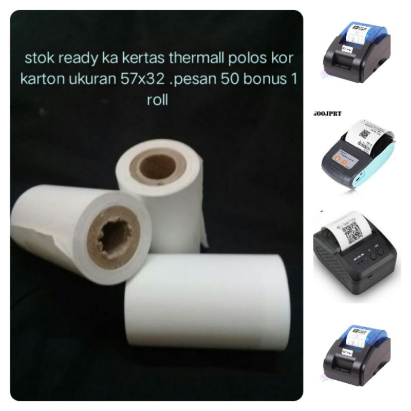 

Kertas struk thermall polos ukuran 57x32 untuk print bletooth edc