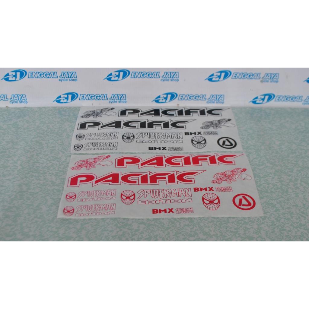 Decal Sticker Stiker Sepeda Pacific Spiderman MTB Hybrid Roadbike Balap Jadul BMX Mini Anak Jengki M