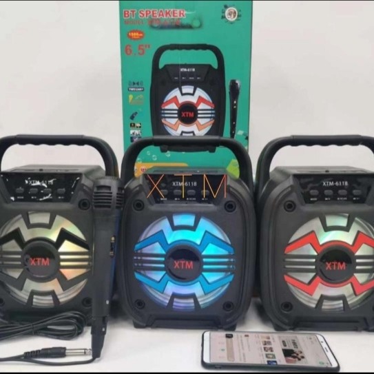 SPEAKER BLUETOOTH + MIC KARAOKE  XTM 6118 WIRELESS BLUETOOTH BASS