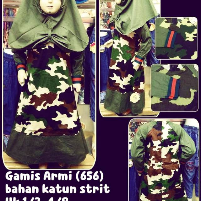 gamis armi tangan karet