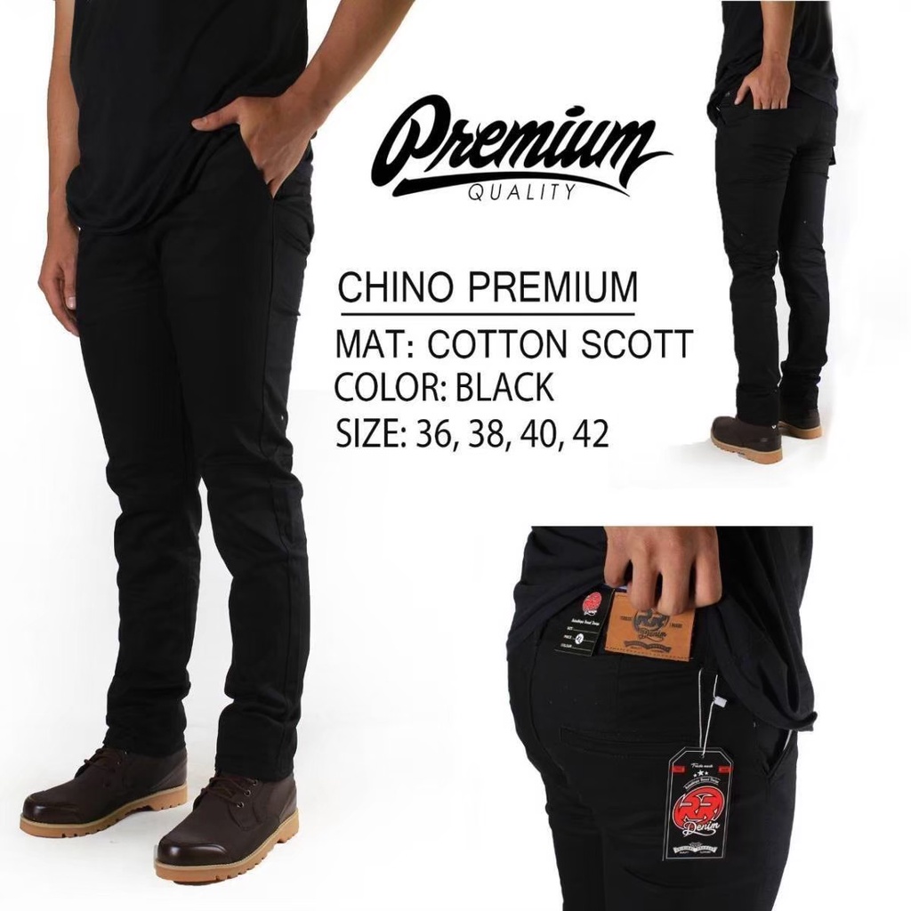 Celana Chino Chinos Cino Panjang Pria Slimfit Kerja Kantor Santai Casual Formal Kualitas Distro Bahan Katun Adem Premium