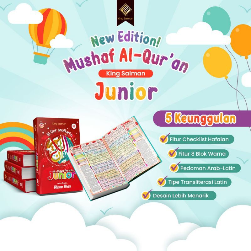 ALQUR'AN KING SALMAN EDISI JUNIOR+Bonus Juz Amma+NAMA