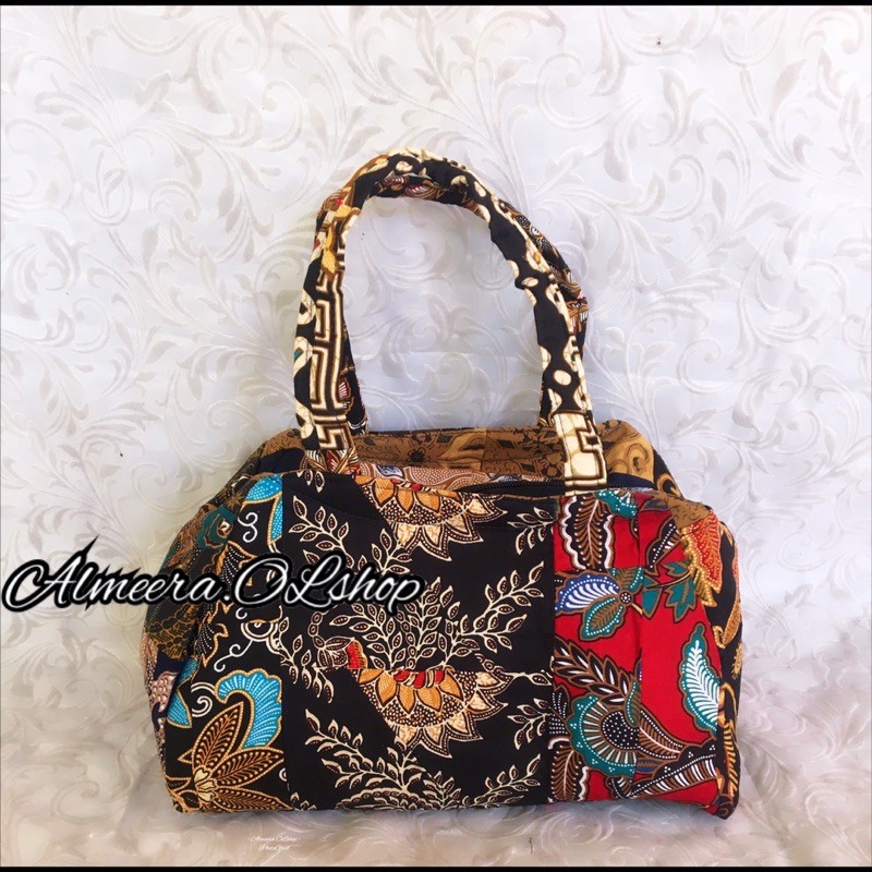 tas jinjing kecil / tas top handle / tas batik / tote bag kain perca batik home made