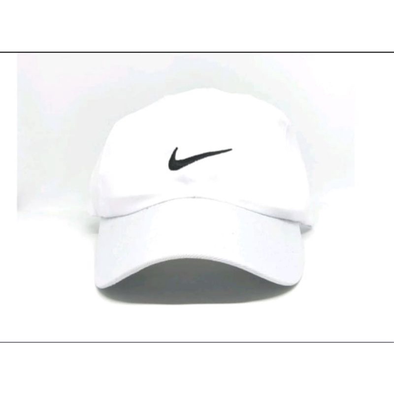 [PART 1] COD Topi Baseball Sport  Bordir / Topi Bucket Polos Pria / Wanita Distro Korea-Nike Putih