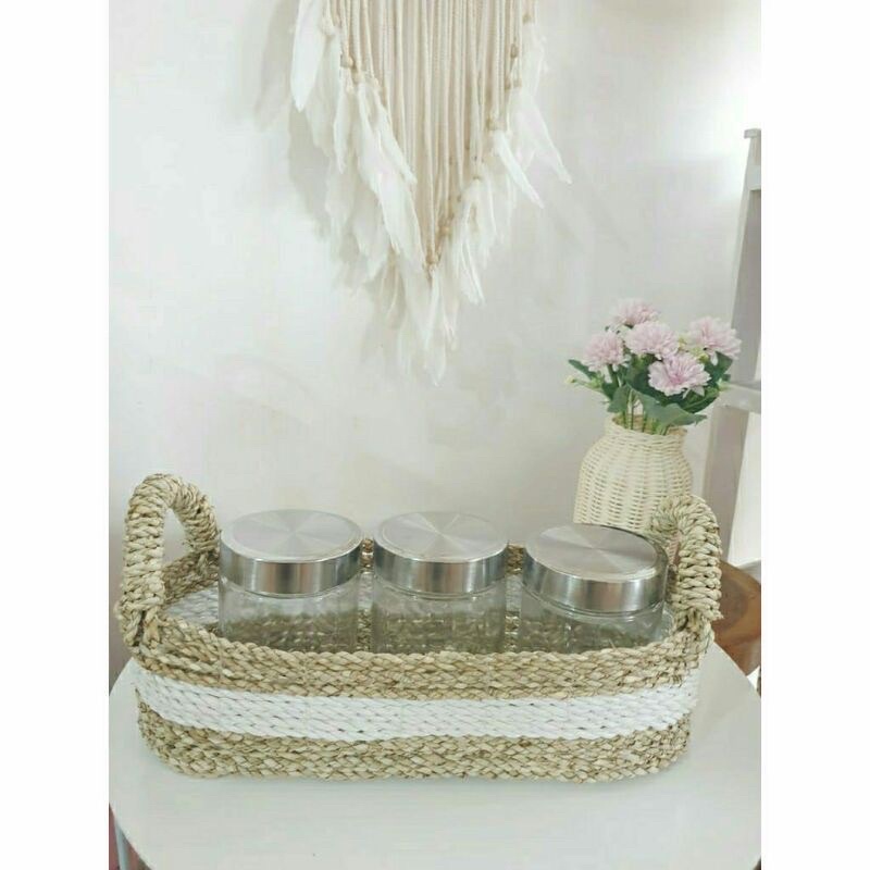 Tempat Toples Seagrass Natural 40x15cn