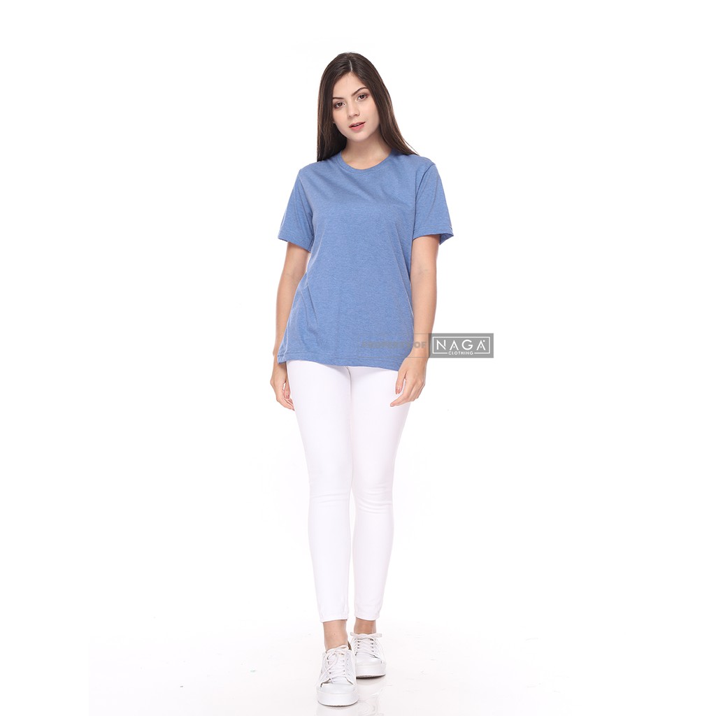 Naga Clothing Kaos  Polos  BIRU  MISTY 100 Cotton  30s MISTY 