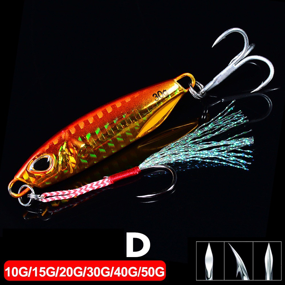 Shengyao 1Pcs Japan Duo 10g/15g/20g/30g/40g/50g Duo Laser Jigging Umpan Pancing Timbal 3D Mata Logam Jig Jigging Lambat/Trolling Logam Sendok Fishing Lure