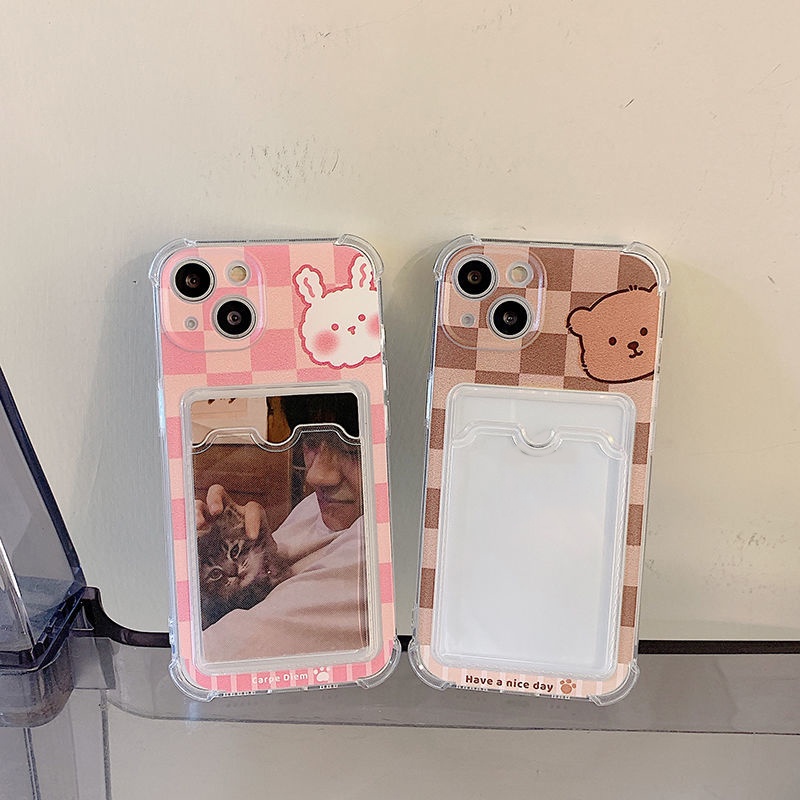 Soft Case Silikon TPU Transparan Motif Beruang Untuk IPhone 14 13 12 Mini 11 10 Pro XS Max X XR 8 7 6 6S Plus