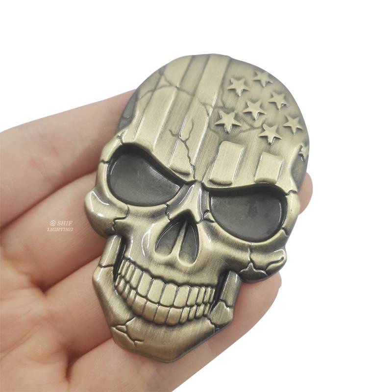 1 X Metal America Skull Logo Car Motor Decorative  Emblem Badge Sticker Decal Harley