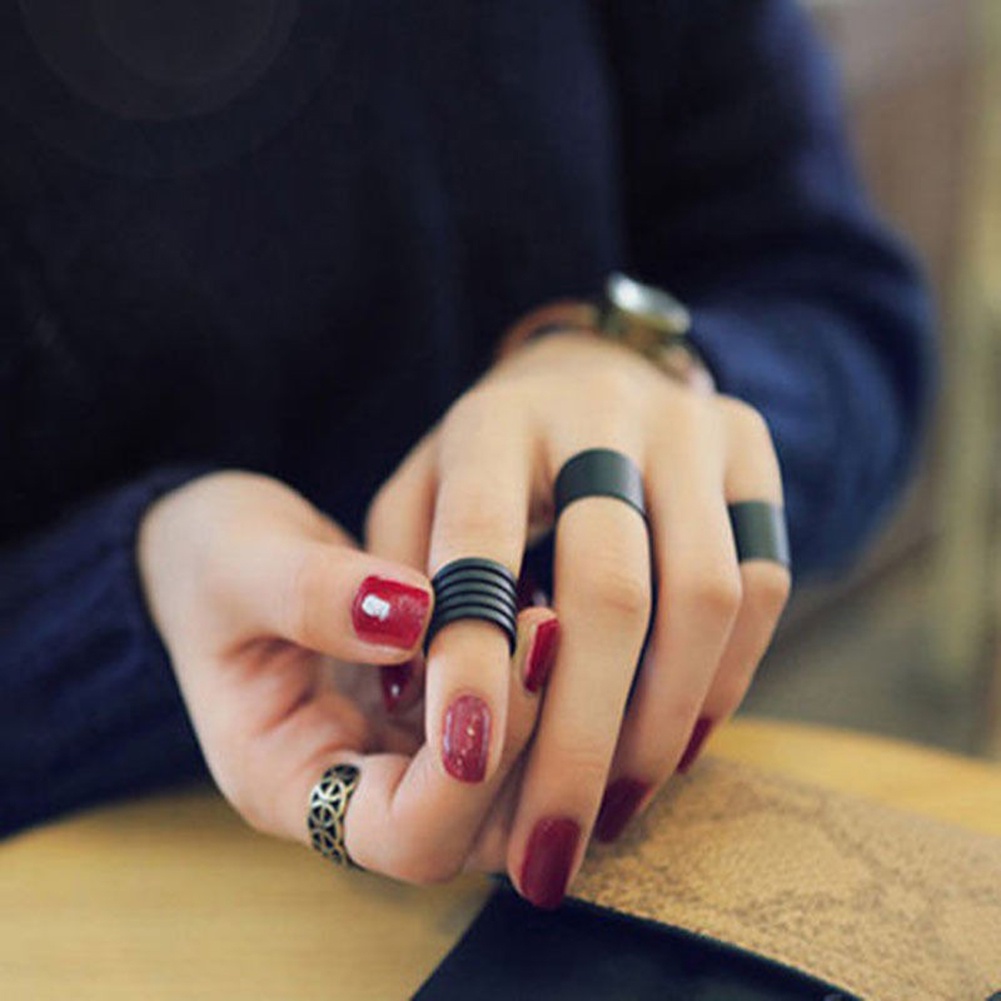 Cincin Gaya Punk Hip Hop Retro Adjustable Untuk Wanita