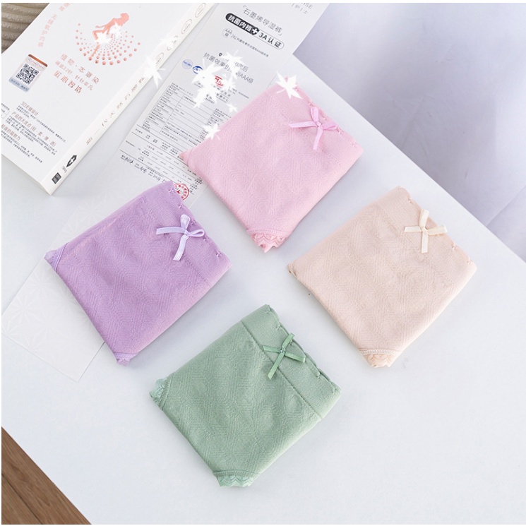 [1BOX ISI 4PCS] Celana Dalam Wanita Seamless Mid Waist Bahan Halus Pita