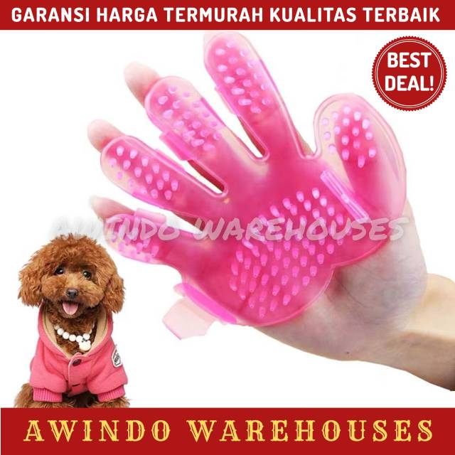 SISIR TAPAK TANGAN - Sisir Karet Mandi Pijat Bulu Kucing Anjing Kelinci Sisir Sikat Pet Grooming