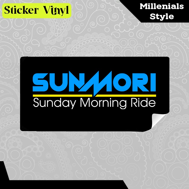 

Stiker Sticker Sunmori Sunday Morning Ride Jalan Jalan dan Touring Motor Aesthetic Bahan Vinyl Satuan Anti Air