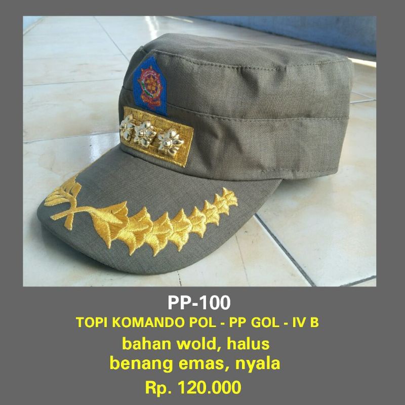 pp-100 topi komando pol pp golongan 4 b